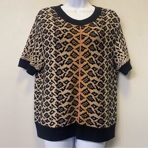 Maeve by Anthropologie Elinore Animal Print Wool Blend Sweater Knit M P